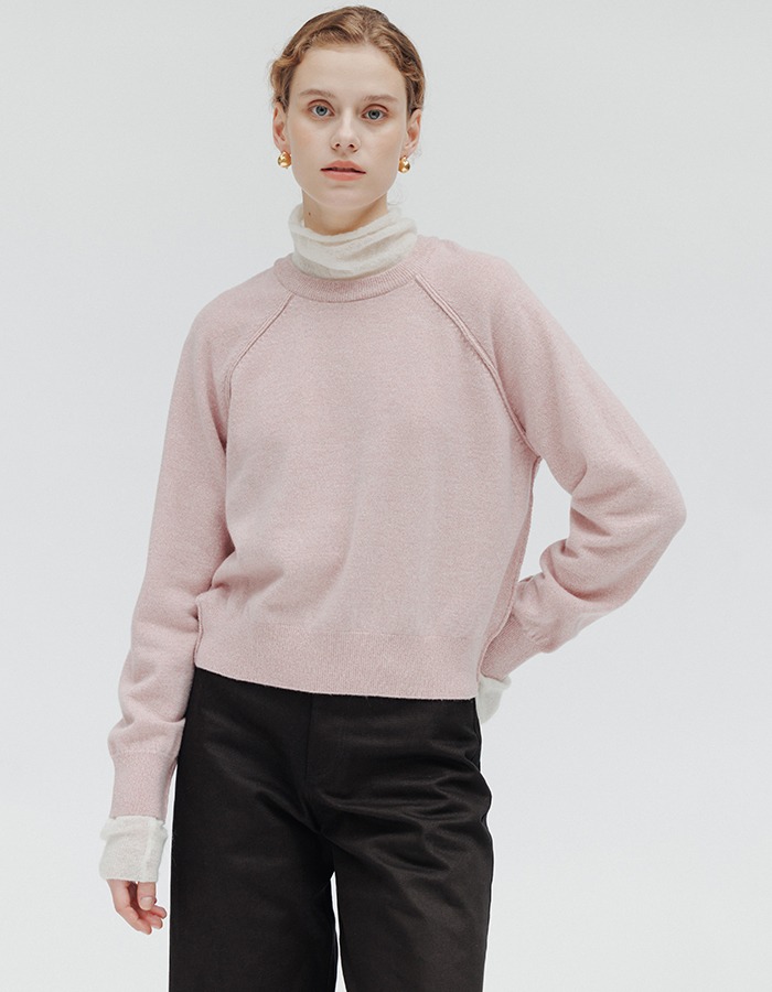 LENUEE)  Cashmere raglan knit - Pink shake (쇼룸 판매 전용)