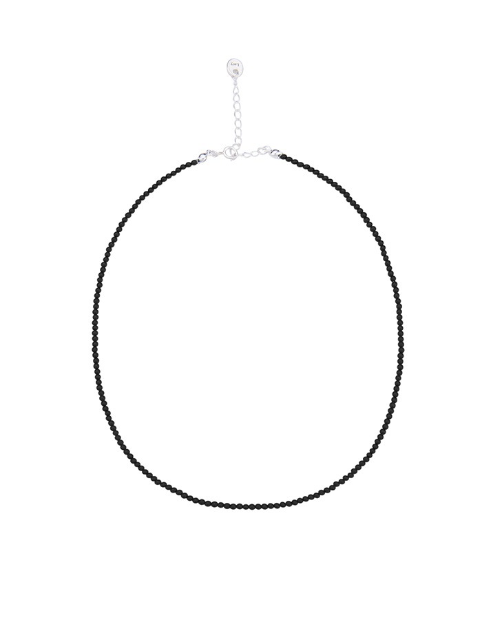 Lsey) Tiny ball necklace (onyx)