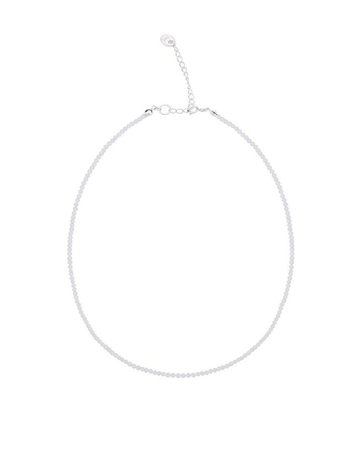 Lsey) Tiny ball necklace (white)
