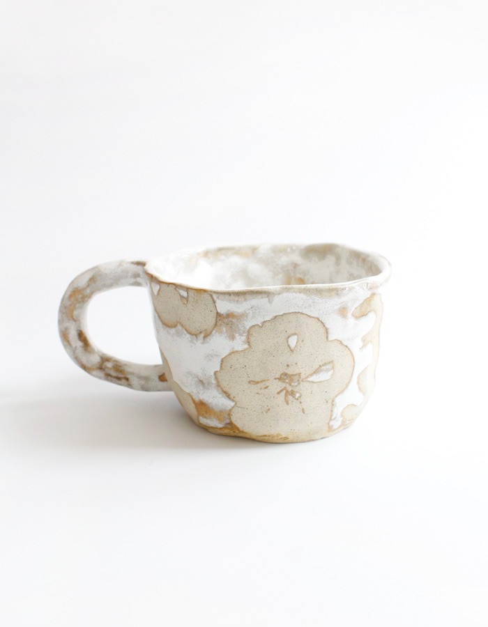 Blue Hour) White Flower Mug