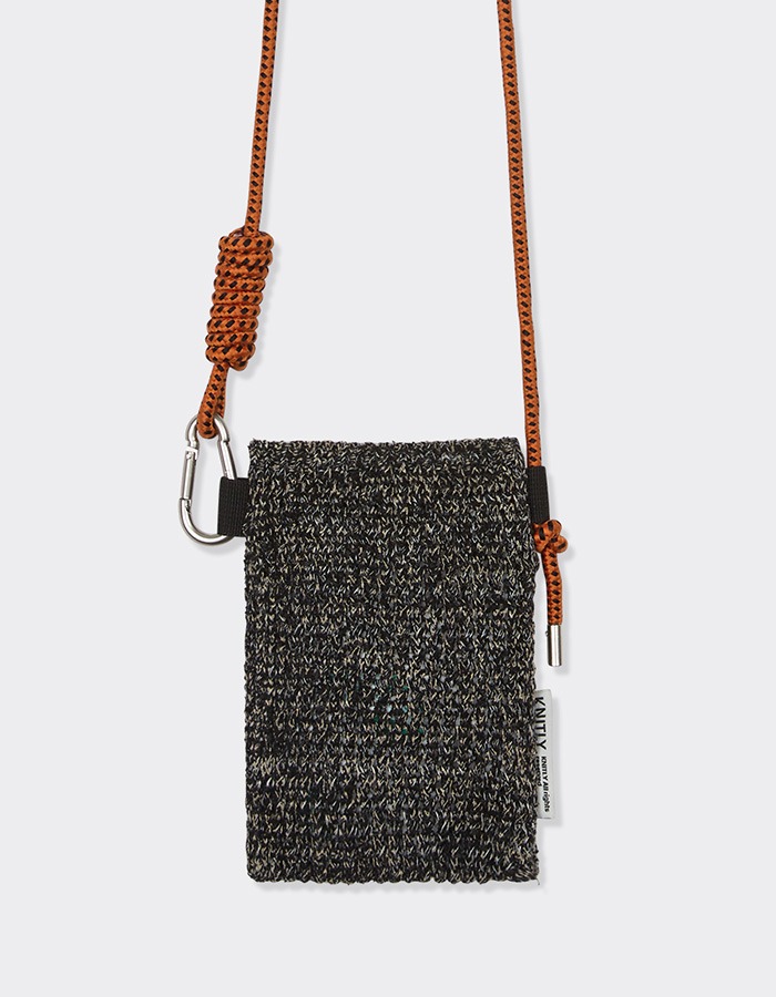 KNITLY) Knit Shakoshu Bag (Melange Black)
