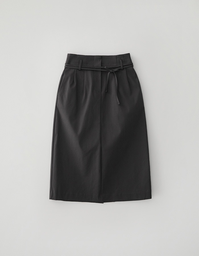tolo) H-Line Strap Skirt (Charcoal)