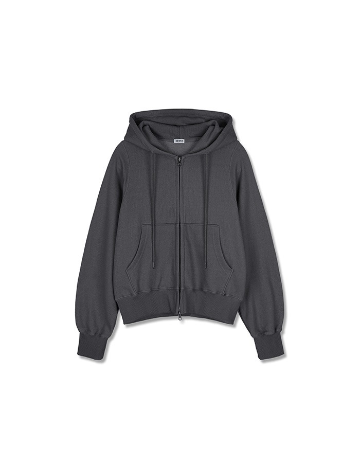 REPOS) TWO WAY PIGMENT ZIP-UP HOODIE (CHARCOAL) 2차 재입고