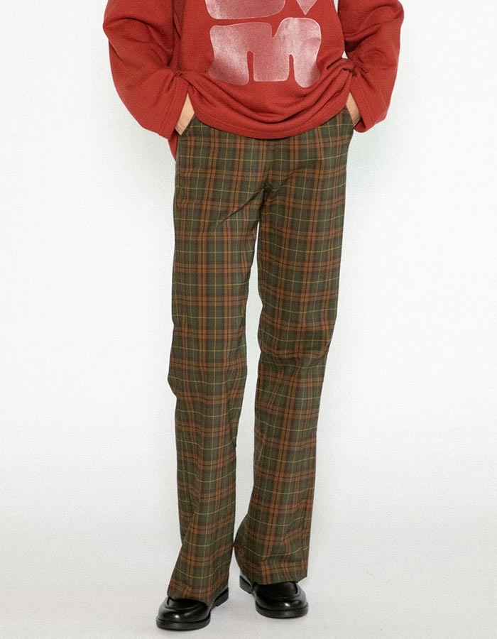 YM Store) Classic Plaid Trousers