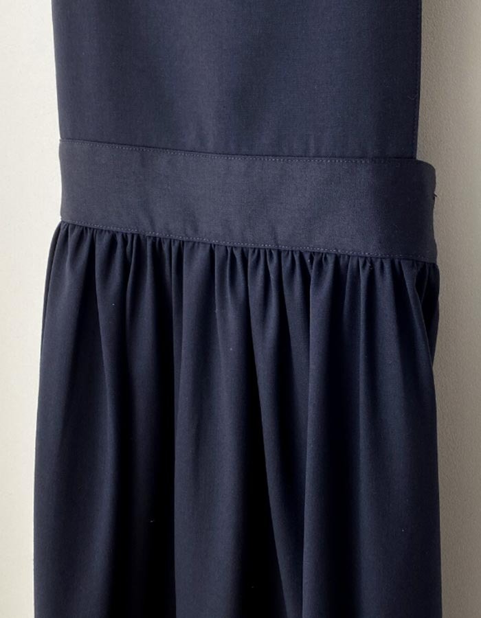 Weekend Laundry List) Apron Dress In Navy Wool