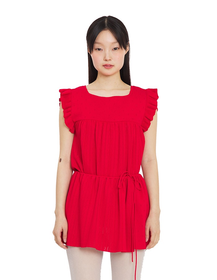 BOCBOK) apron knit wrap skirt (red)