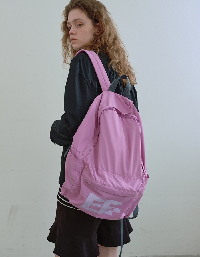 ENZO BLUES) Pixel Logo Basic Backpack (Pink)