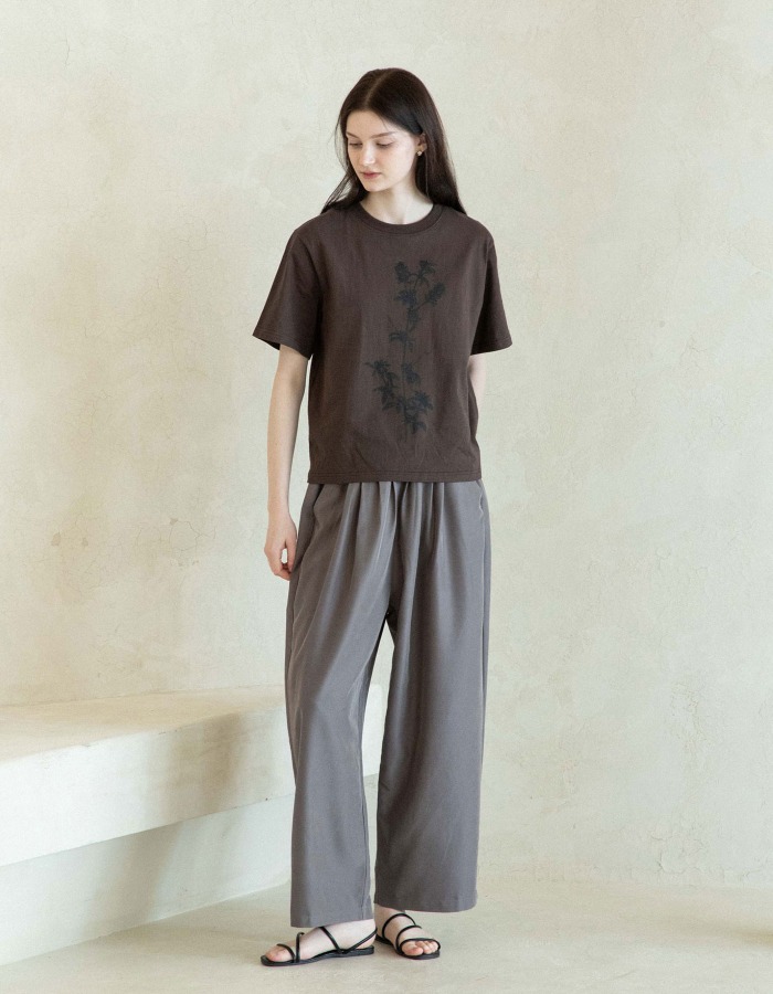 YM Store) Pintuck Pants (Taupe)