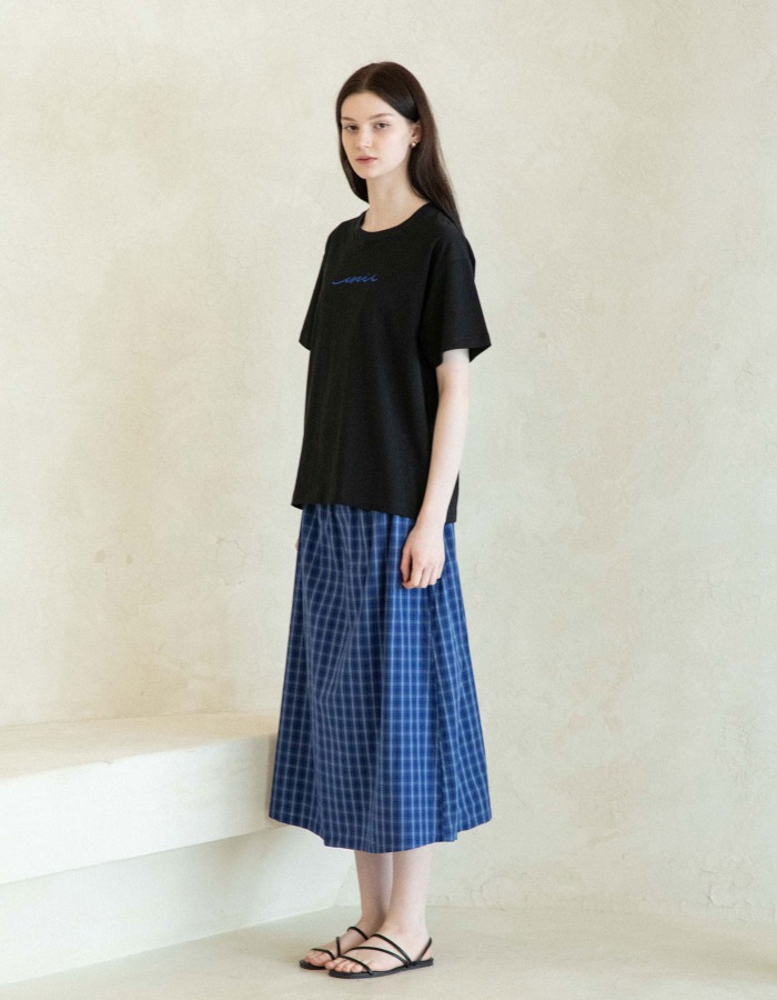 YM Store) Blue Plaid Skirt