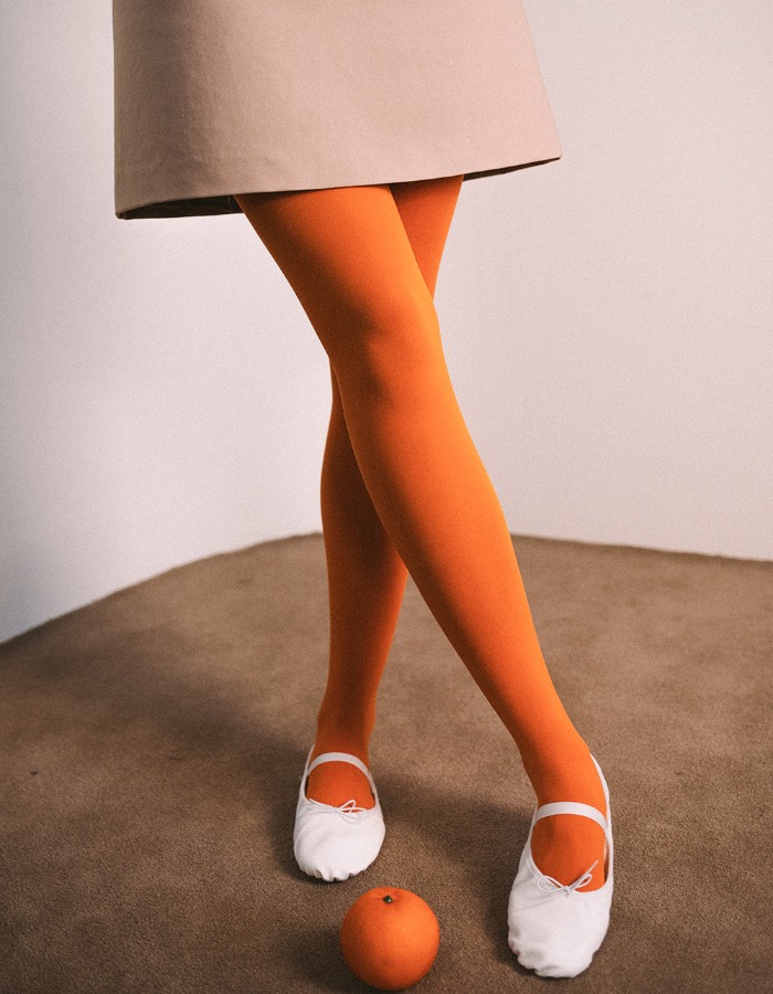 AOY) KAYLA COLORED STOCKINGS IN ORANGE