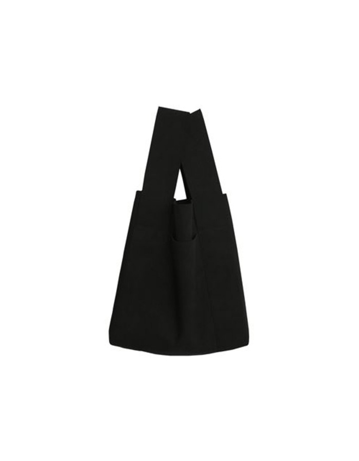 regular) square tote bag - black