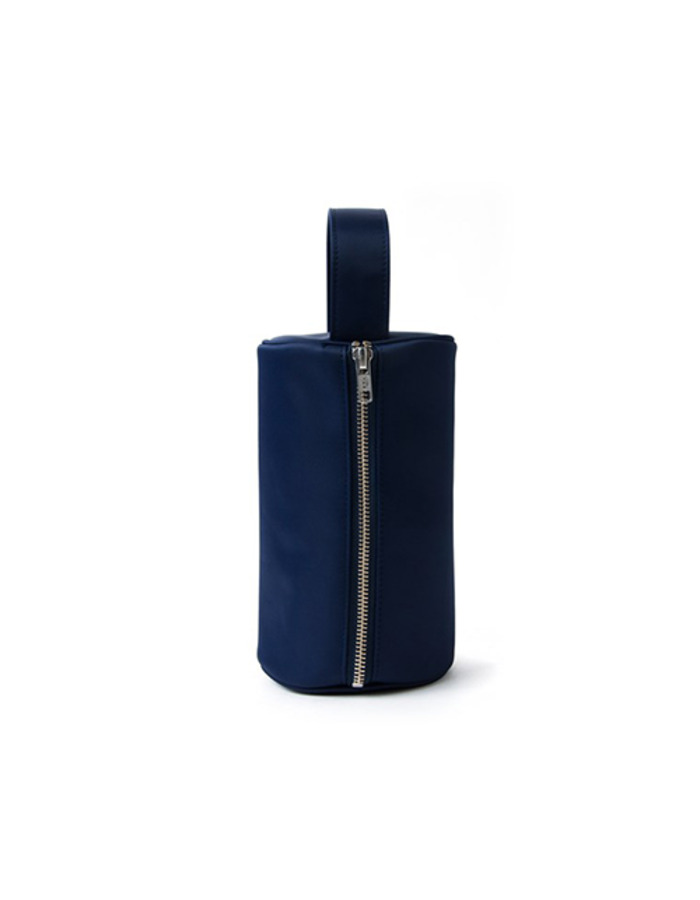 regular) pvc cylinder tote bag - navy