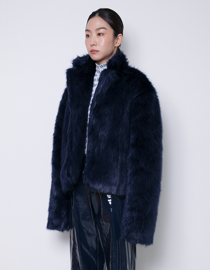 halominium) fur jacket - 2color