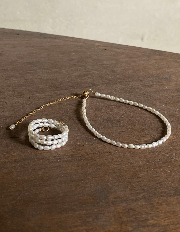 le bleu) mini pearl bracelet - 2차 재입고 - 마지막 제품