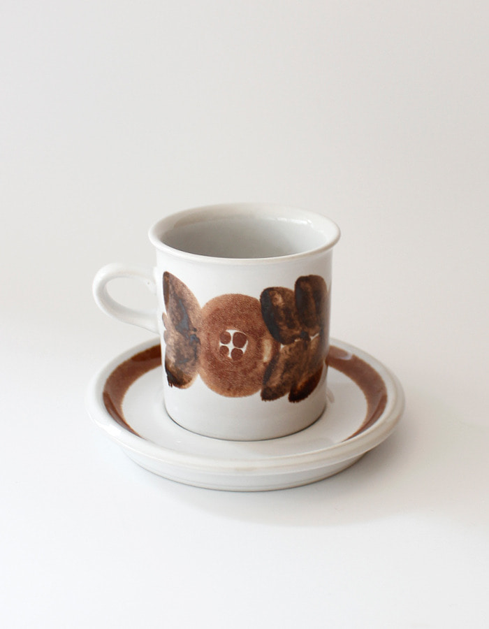 arabia finland) Rosemarin brown cup &amp; saucer set