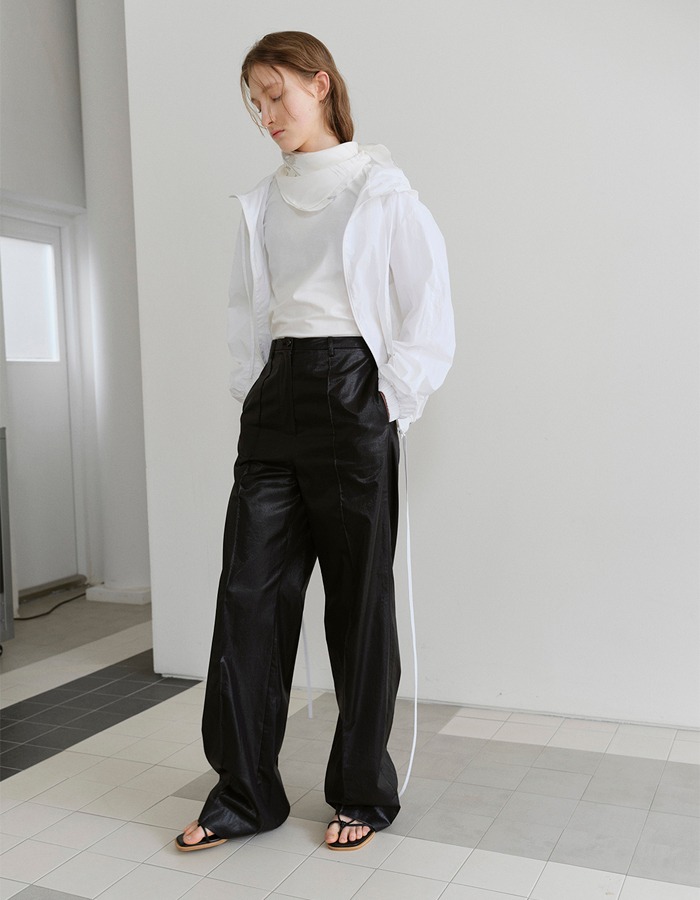 cosmoss) Coated Cotton Wide Pants