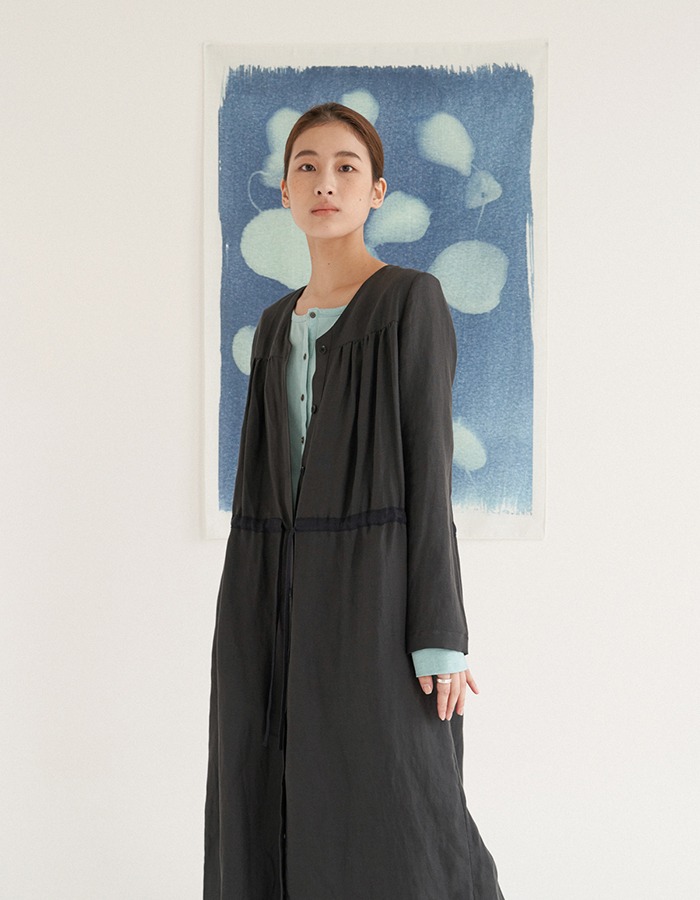 air of june) NATURAL LAYERED BUTTON DRESS (2Color) 5차 재입고