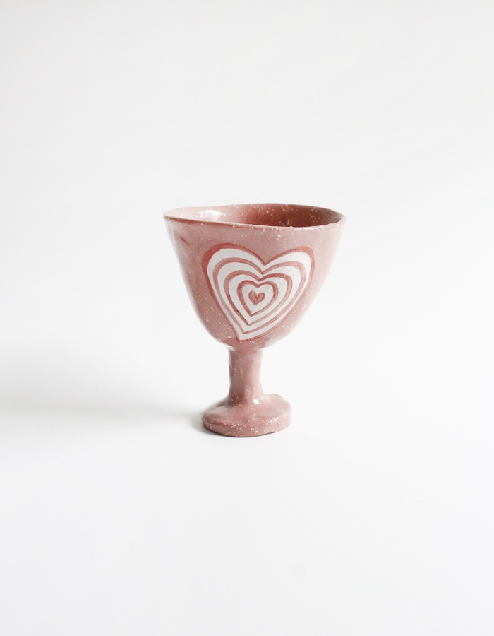 Nightfruiti) Pink heart stripe bowl