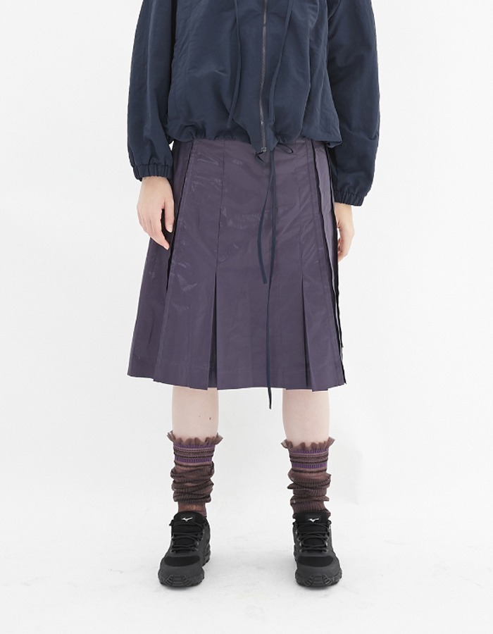 cosmoss) Pleated Skirt _ navy violet 2차 재입고