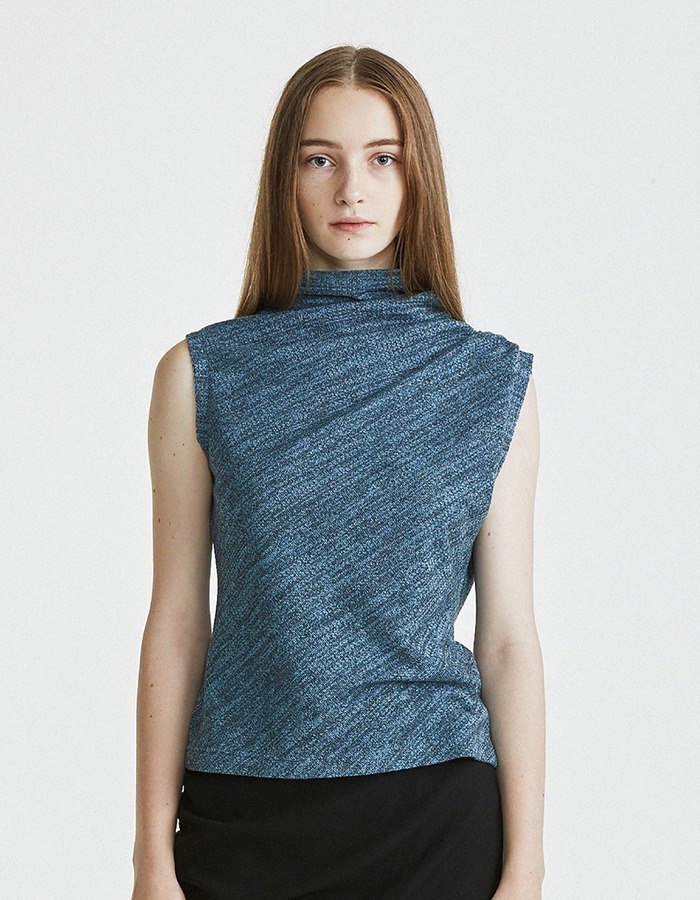 PEINTURE) 21AW Ruched Sleeveless Knit Vest _ Blue 재입고