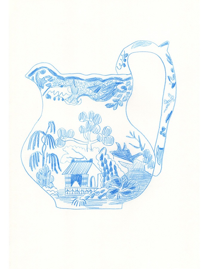 saki) Blue Vase