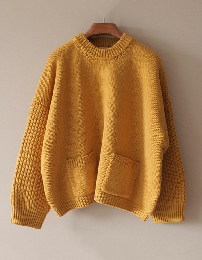 Weekend Laundry List) Lunedi Sweater _ Burnt yellow/Navy