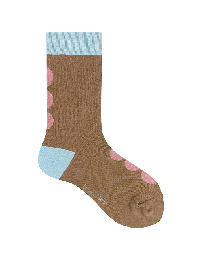 Bonjour March) Camelwood dot socks