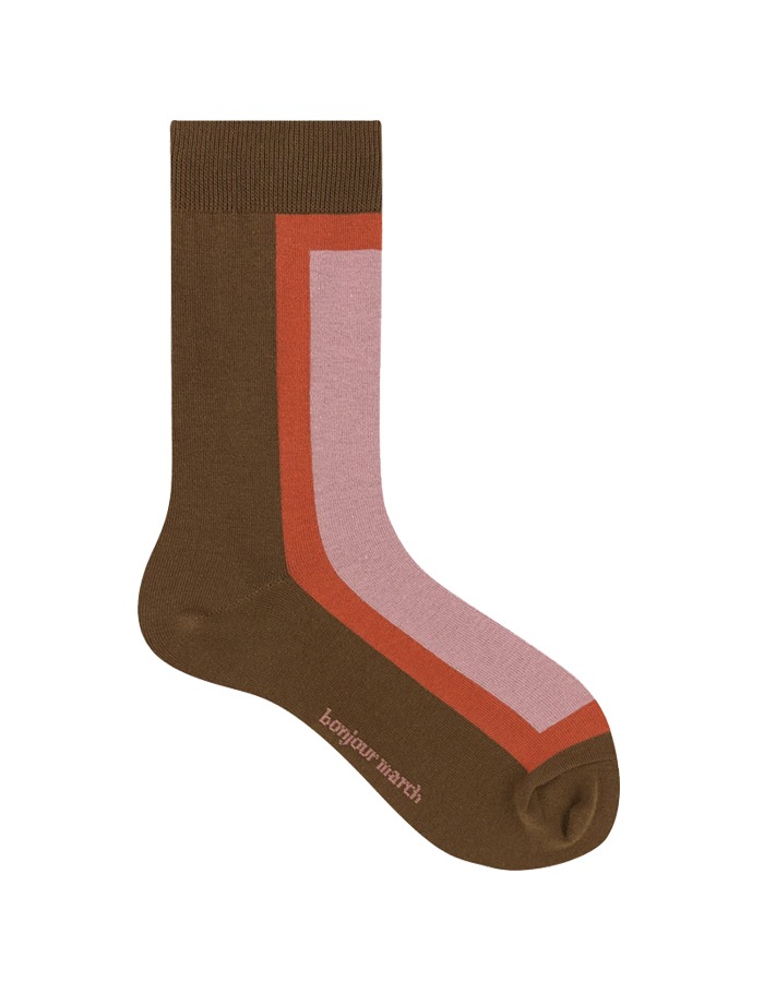 Bonjour March) Color block socks _ 4 colors
