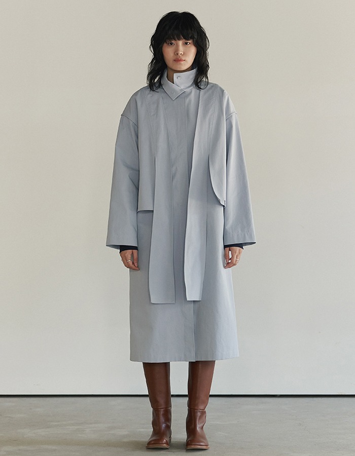 Osthe) TRENCH FLAP DRESS / BLUE