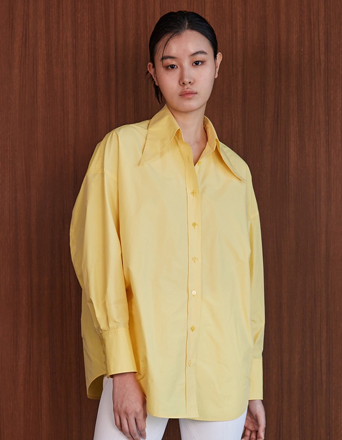 PEINTURE) Oversized Collar Shirt-Lemon