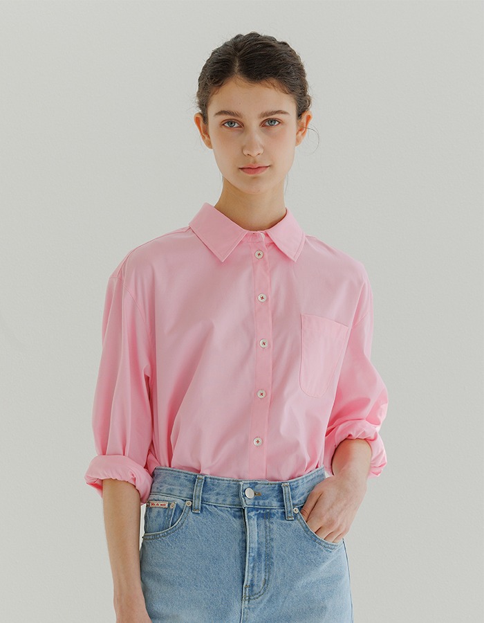 LENUEE) Catharine classic oxford shirt _ Blush pink (쇼룸 판매 전용)