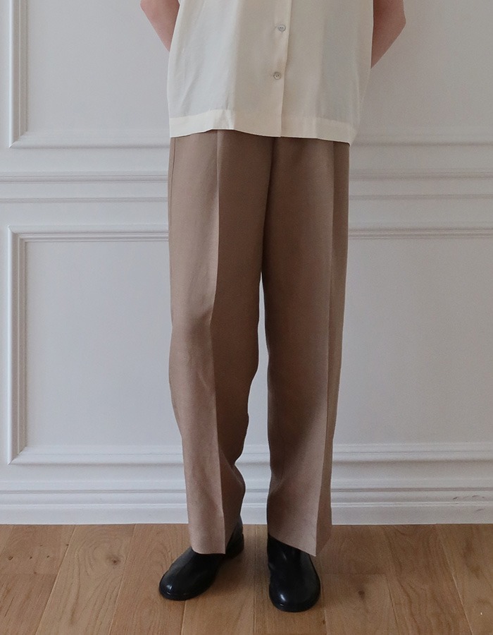 B SLASH B) Herringbone linen pants _ beige