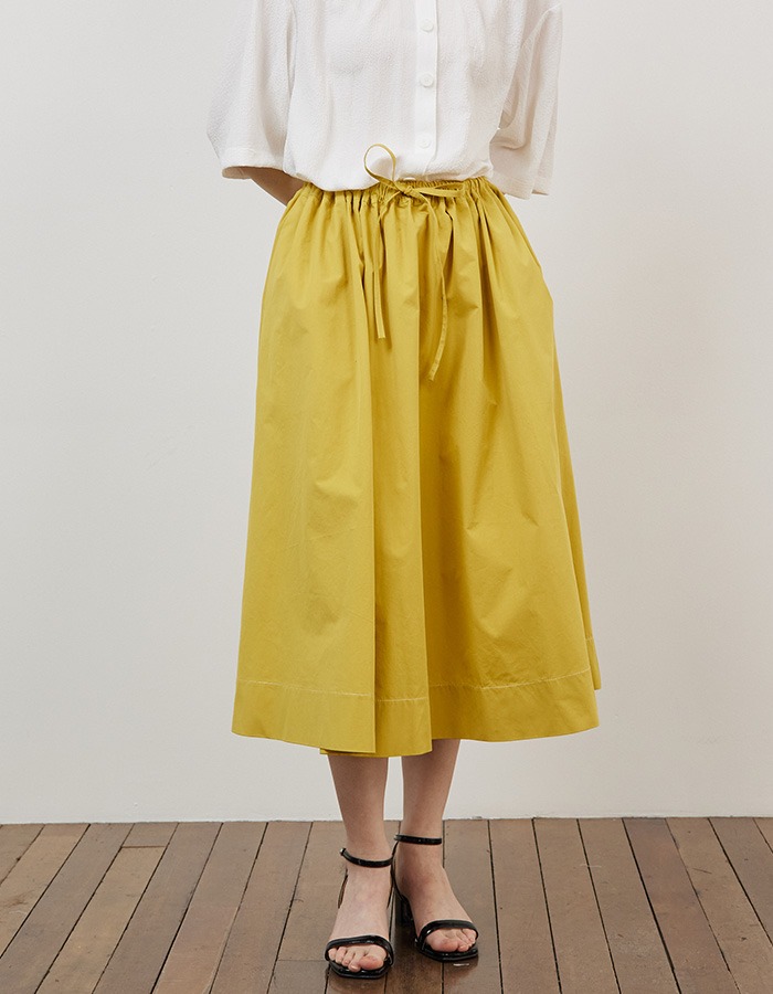B SLASH B) Cotton volume skirt _ yellow