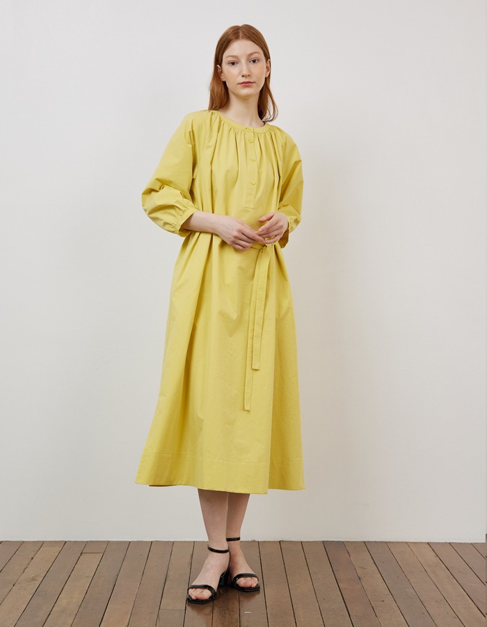 B SLASH B) Relaxed cotton dress _ yellow
