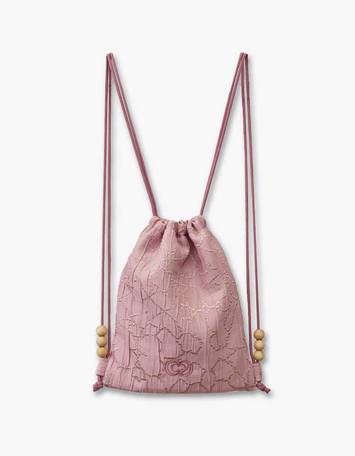 colocynth) Tenchijin String Bag Jaquard Pink
