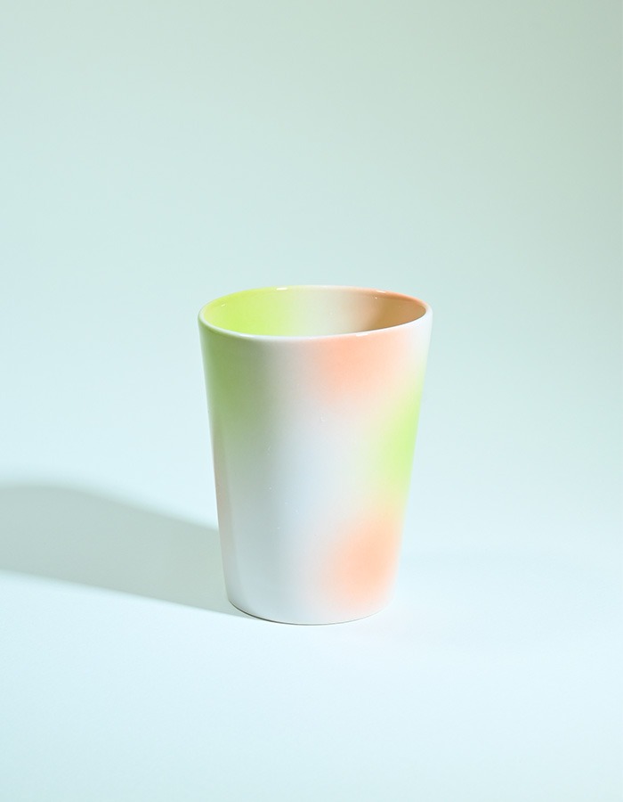 Exactly what I want) Small Cup distorted Yellowish Green &amp; Orange