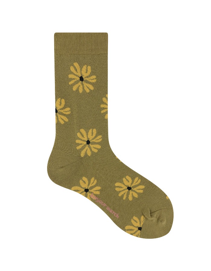 Bonjour March) Olive flower socks