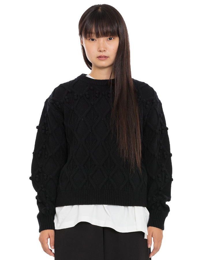 BOCBOK) VINTAGE CABLE SWEATER (BLACK) 2차 재입고