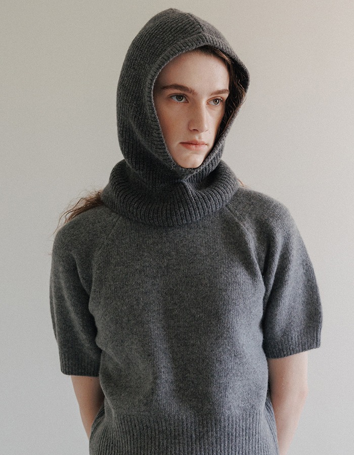 peces) CASHMERE BLENDED BALACLAVA (D/GRAY)
