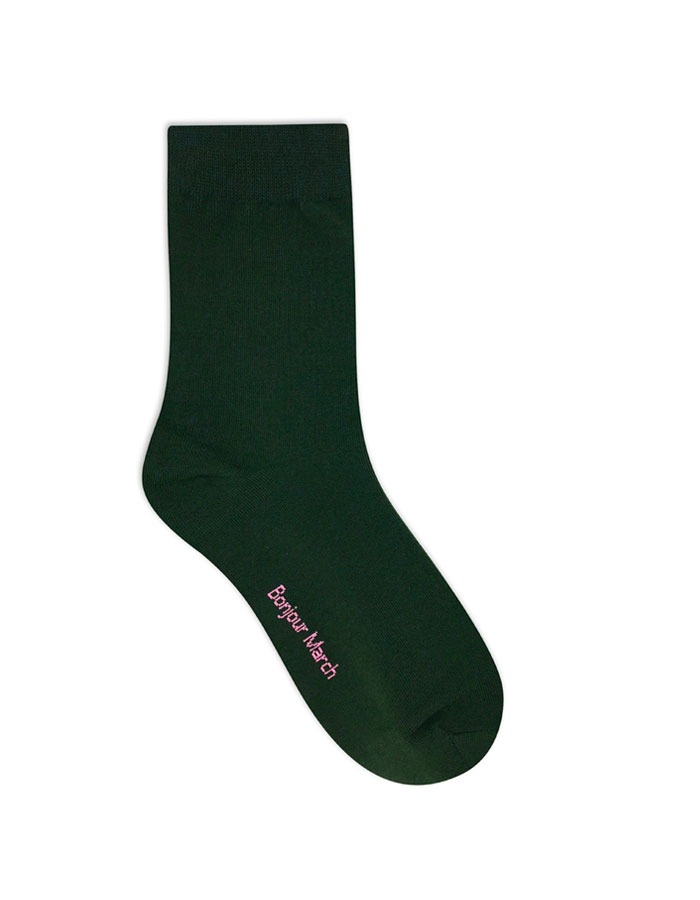 Bonjour March) Noel solid socks (Tree Green) 2차 재입고