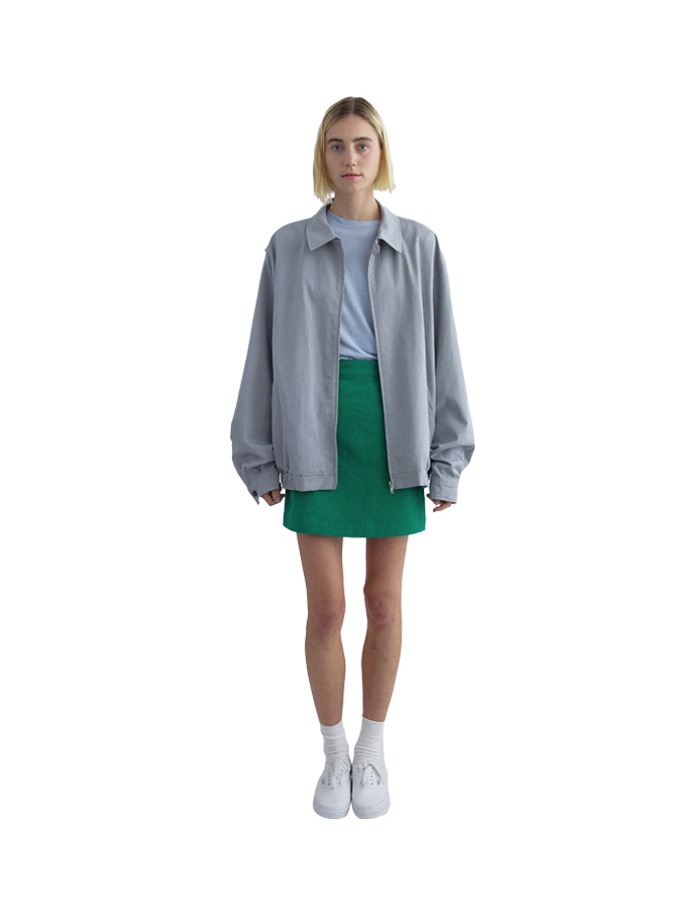 AOY) OVERSIZED CLASSIC BLOUSON IN LIGHT GREY