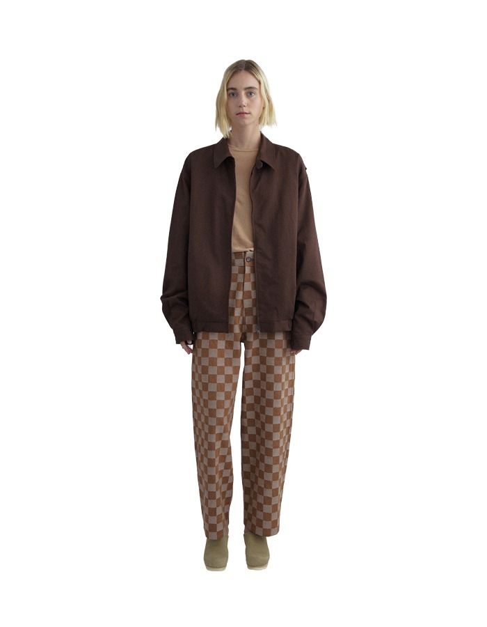 AOY) OVERSIZED CLASSIC BLOUSON IN BROWN