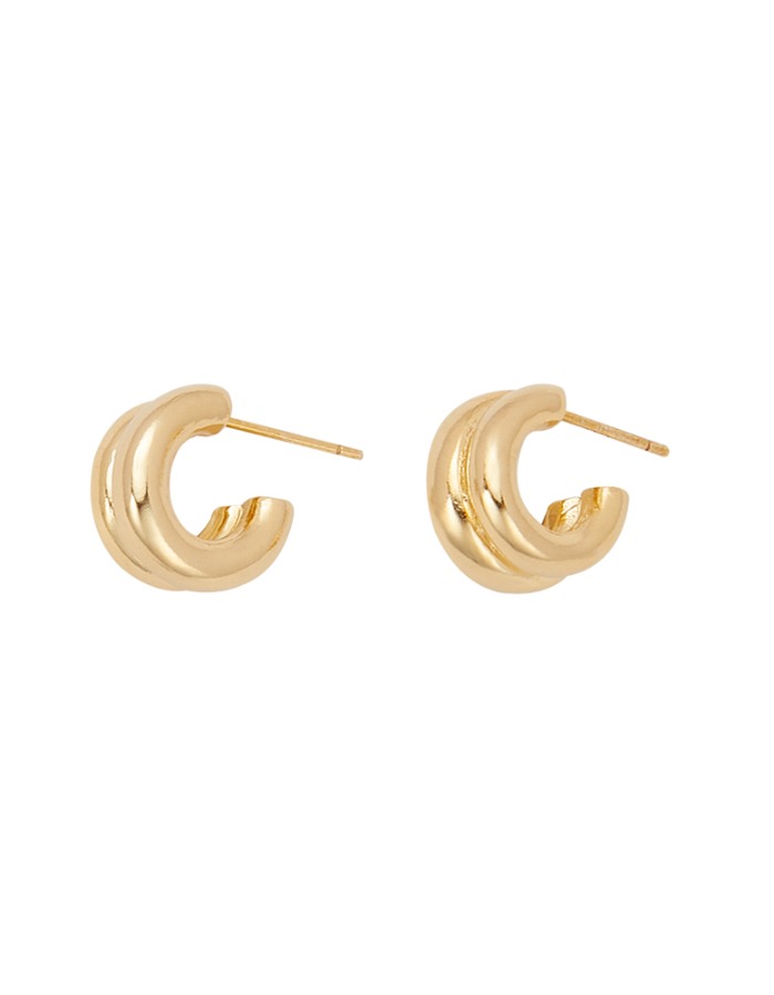 LSEY) Double dount earring (gold)