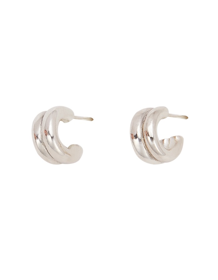 LSEY) Double dount earring (silver)
