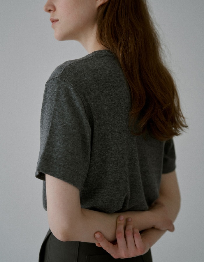 VERSCENT) Natural wool tee (charcoal) 재입고