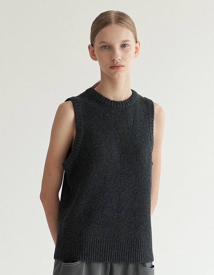 B Slash B) Y knit vest (Charcoal)