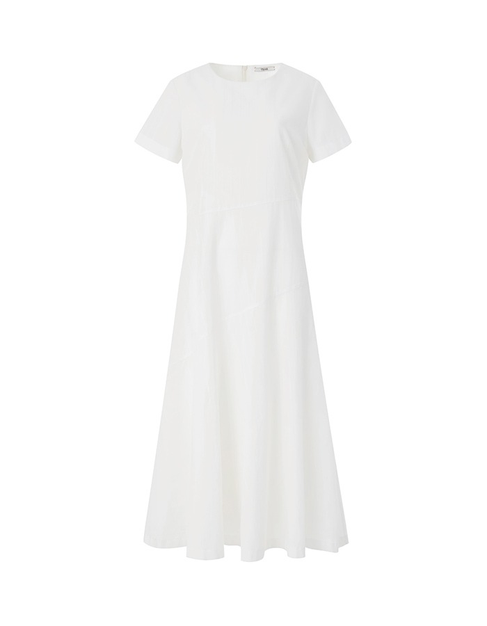 Teak) WHITE STRIPE LONG DRESS