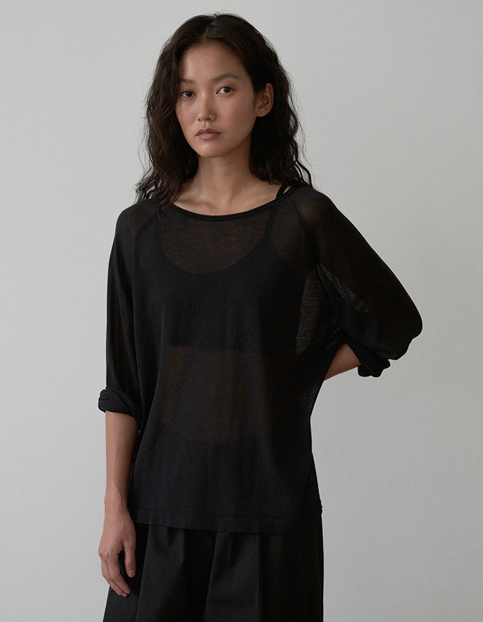 COURBUI) LIGHT PULLOVER (BLACK) 재입고