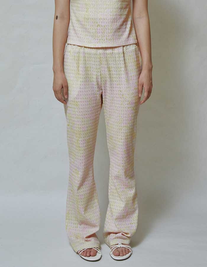 rysm) Wall print lace pants (Pink)