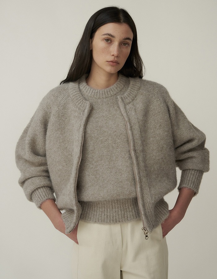 Verscent) Mohair knit jumper (melange gray)